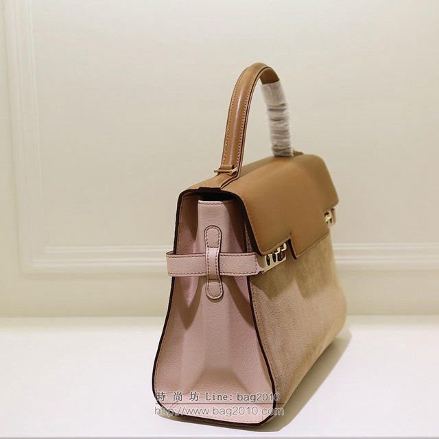 DELVAUX女包 限量版 比利時德爾沃Delvaux tempete系列 純手工製作 德爾沃女手提包 手腕包 TP0028拼色絨面焦糖  fcs1432